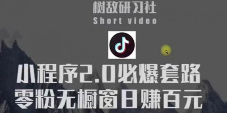 图片[1]_树敌研习社6月抖音赚钱课程：抖音小程序2.0必爆套路零粉无橱窗日赚百元玩法_中创网