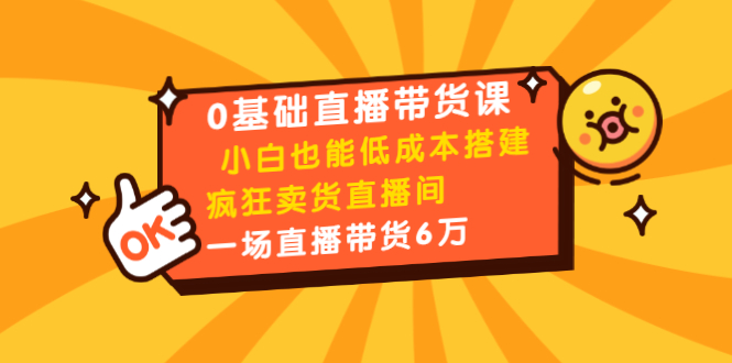 图片[1]_0基础直播带货课：小白也能低成本搭建疯狂卖货直播间：1场直播带货6万_中创网