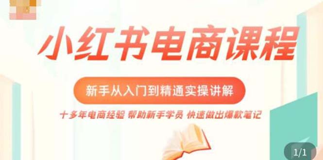 （5049期）小红书电商新手入门到精通实操课，从入门到精通做爆款笔记，开店运营_中创网