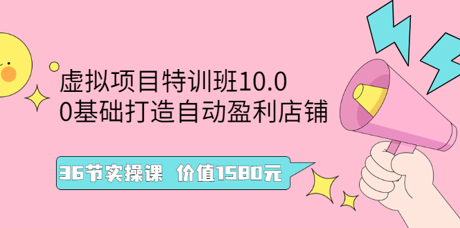 （2497期）虚拟项目特训班10.0，0基础打造自动盈利店铺 36节实操课_中创网