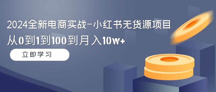 （9221期）2024全新电商实战-小红书无货源项目：从0到1到100到月入10w+_中创网