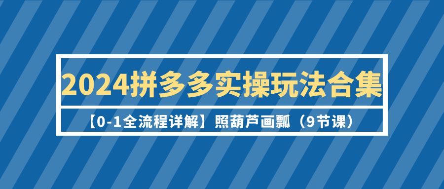 （9630期）2024拼多多实操玩法合集【0-1全流程详解】照葫芦画瓢（9节课）_中创网