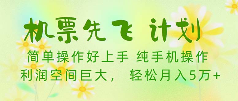 （10188期）机票 先飞计划！用里程积分 兑换机票售卖赚差价 纯手机操作 小白月入5万+_中创网