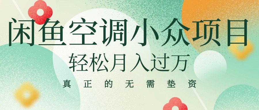 （10621期）闲鱼卖空调小众项目 轻松月入过万 真正的无需垫资金_中创网