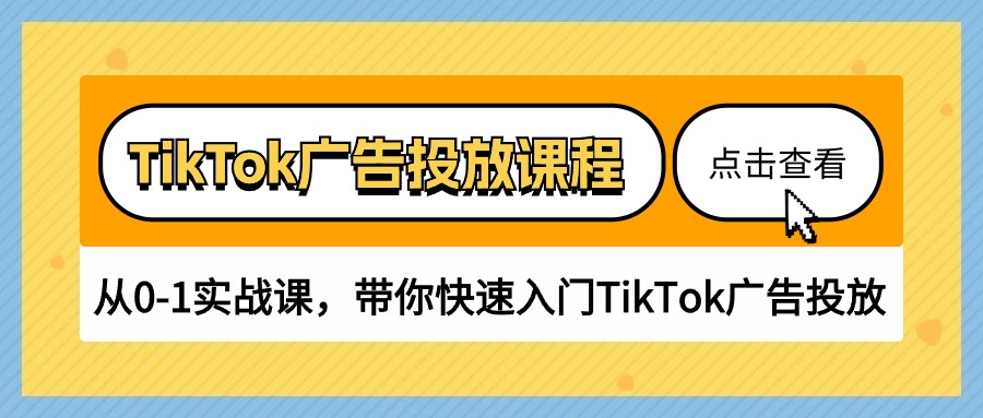 （10834期）TikTok广告投放课程，从0-1实战课，带你快速入门TikTok广告投放（30节课）_中创网