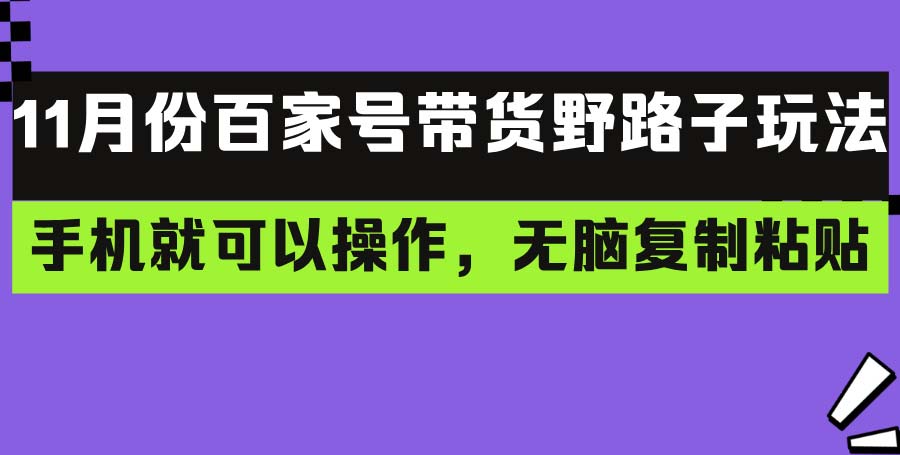 （13281期）百家号带货野路子玩法 手机就可以操作，无脑复制粘贴 单账号日6个3位数_中创网
