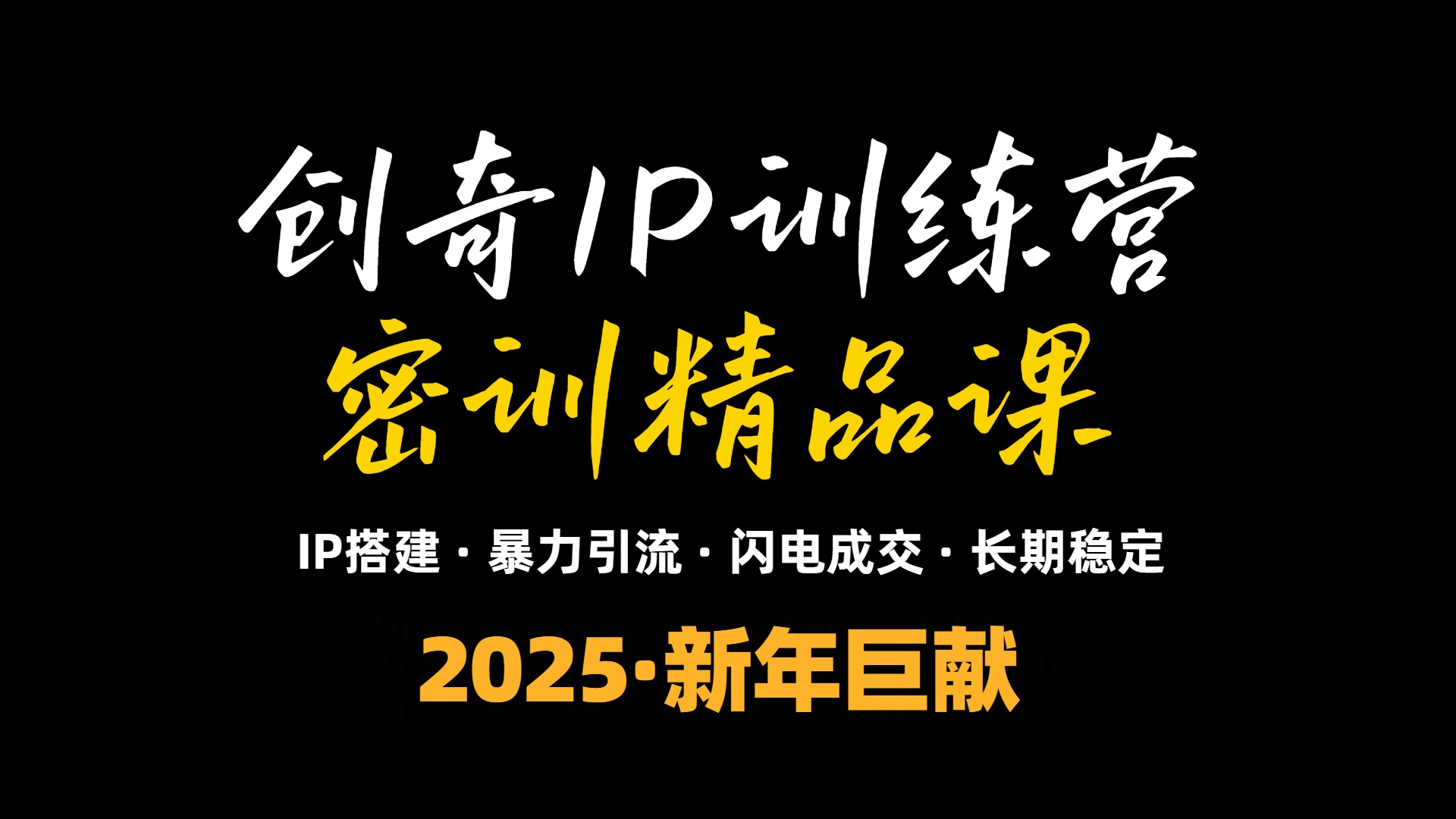 （13898期）2025年“知识付费IP训练营”小白避坑年赚百万，暴力引流，闪电成交_中创网