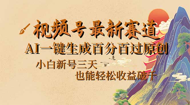 （14363期）视频号最新爆火赛道，AI一键生成百分百过原创，小白新号三天，也能轻松收益破千_中创网