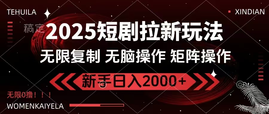 （14429期）2025短剧拉新玩法，无需注册登录，无限0撸，无脑批量操作日入2000+_中创网