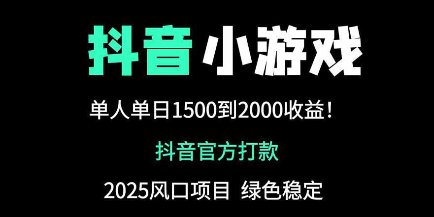 （14527期）抖音官方小游戏2025全网最新玩法，暴利赚钱项目，单机日入2000+_中创网