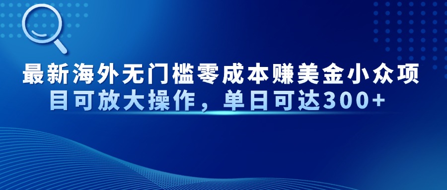 （14542期）最新海外无门槛零成本赚美金小众项目可放大操作，单日可达300+_中创网